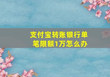 支付宝转账银行单笔限额1万怎么办