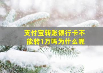 支付宝转账银行卡不能转1万吗为什么呢