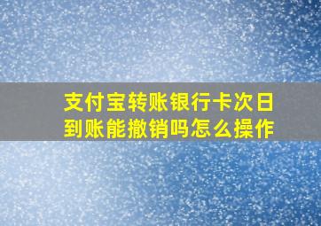 支付宝转账银行卡次日到账能撤销吗怎么操作