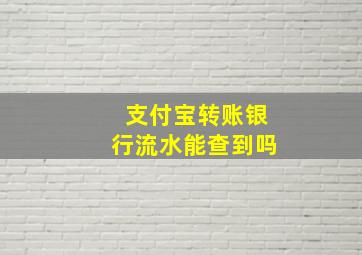 支付宝转账银行流水能查到吗