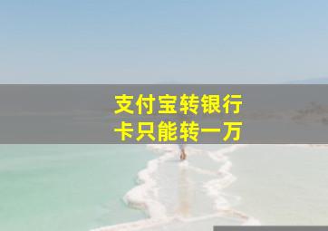 支付宝转银行卡只能转一万