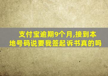 支付宝逾期9个月,接到本地号码说要我签起诉书真的吗