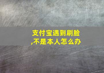 支付宝遇到刷脸,不是本人怎么办