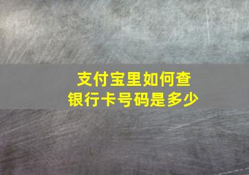 支付宝里如何查银行卡号码是多少