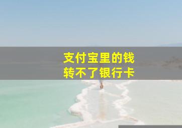 支付宝里的钱转不了银行卡