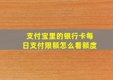 支付宝里的银行卡每日支付限额怎么看额度