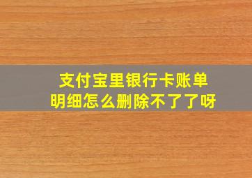 支付宝里银行卡账单明细怎么删除不了了呀