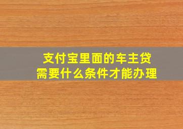 支付宝里面的车主贷需要什么条件才能办理