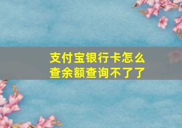 支付宝银行卡怎么查余额查询不了了