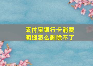 支付宝银行卡消费明细怎么删除不了