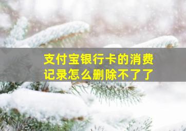 支付宝银行卡的消费记录怎么删除不了了