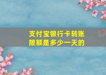 支付宝银行卡转账限额是多少一天的