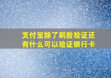 支付宝除了刷脸验证还有什么可以验证银行卡