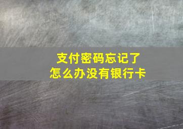 支付密码忘记了怎么办没有银行卡