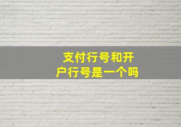 支付行号和开户行号是一个吗