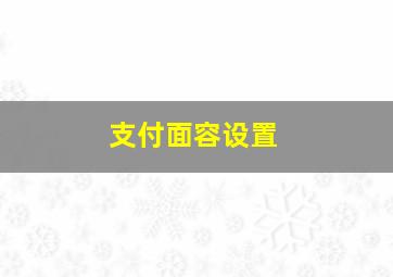 支付面容设置