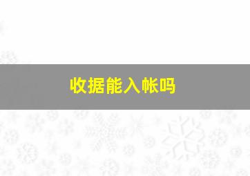 收据能入帐吗