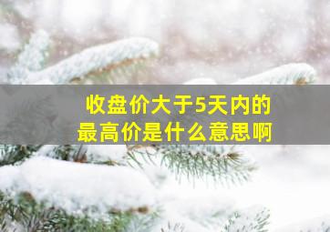 收盘价大于5天内的最高价是什么意思啊