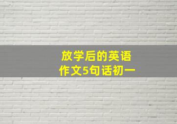 放学后的英语作文5句话初一