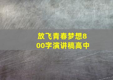 放飞青春梦想800字演讲稿高中