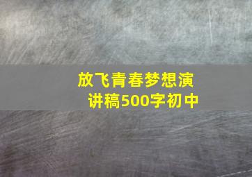 放飞青春梦想演讲稿500字初中