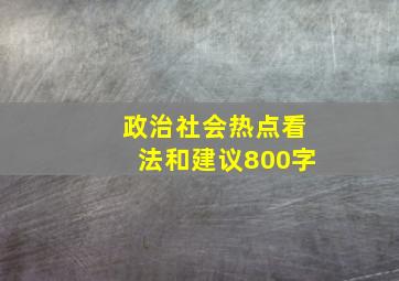 政治社会热点看法和建议800字