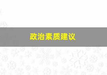 政治素质建议