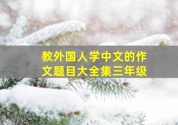 教外国人学中文的作文题目大全集三年级