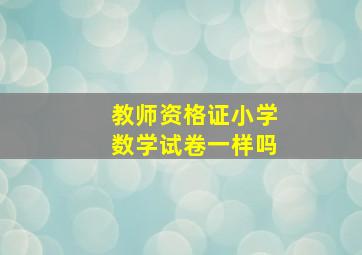 教师资格证小学数学试卷一样吗