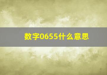 数字0655什么意思