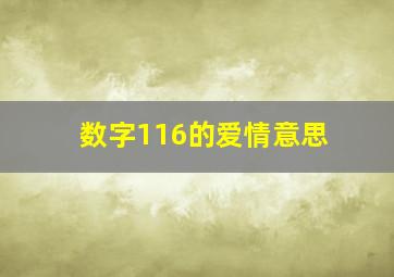 数字116的爱情意思