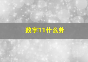 数字11什么卦