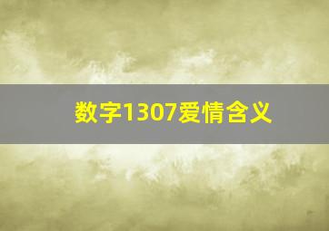 数字1307爱情含义