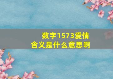 数字1573爱情含义是什么意思啊