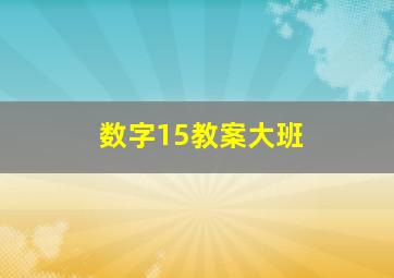 数字15教案大班