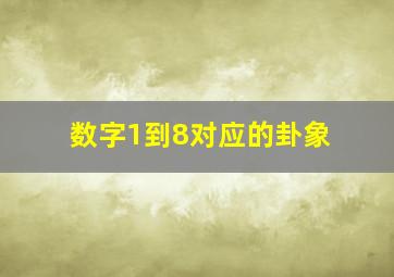 数字1到8对应的卦象