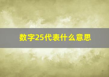 数字25代表什么意思