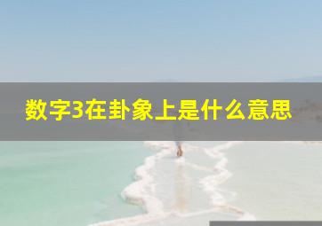 数字3在卦象上是什么意思