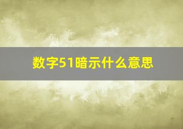 数字51暗示什么意思