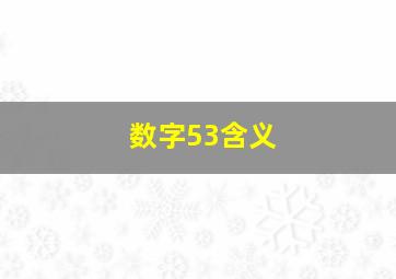 数字53含义