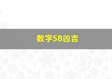 数字58凶吉