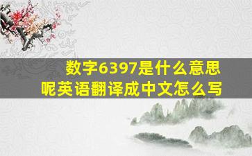 数字6397是什么意思呢英语翻译成中文怎么写