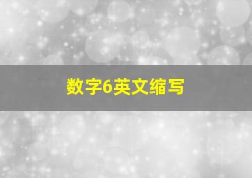 数字6英文缩写