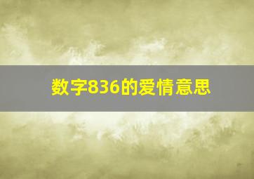 数字836的爱情意思