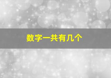 数字一共有几个