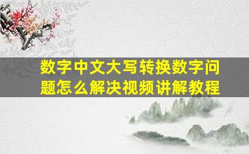 数字中文大写转换数字问题怎么解决视频讲解教程