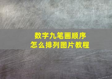 数字九笔画顺序怎么排列图片教程