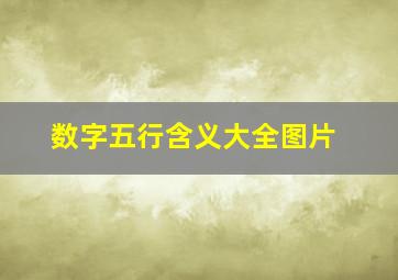 数字五行含义大全图片