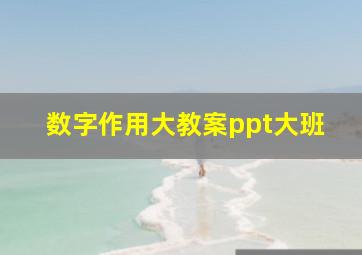 数字作用大教案ppt大班