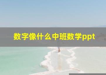 数字像什么中班数学ppt